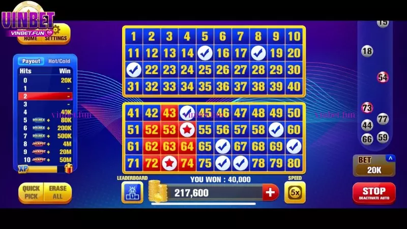 Hướng dẫn chơi Keno Siêu Tốc trên Vinbet chi tiết