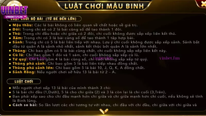 Cách đăng ký và nạp tiền vào Vinbet để chơi Mậu Binh